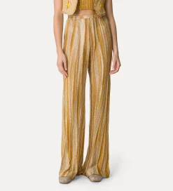 forte_forte flared trousers in lurex–shot jacquard gold^ Pants