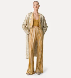 forte_forte flared trousers in lurex–shot jacquard gold^ Pants
