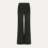 forte_forte flared trousers in satin noir^ Pants
