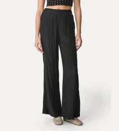 forte_forte flared trousers in satin noir^ Pants