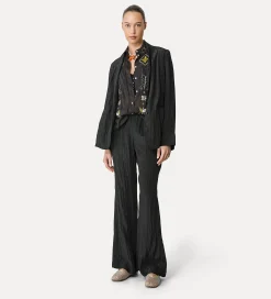 forte_forte flared trousers in satin noir^ Pants