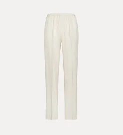 forte_forte flared trousers in slub viscose orchidea^ Pants