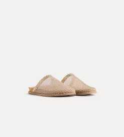 forte_forte flat mesh mule with diamanté detailing nude^ Shoes