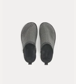 forte_forte flat mesh mule with diamanté detailing nero^ Shoes