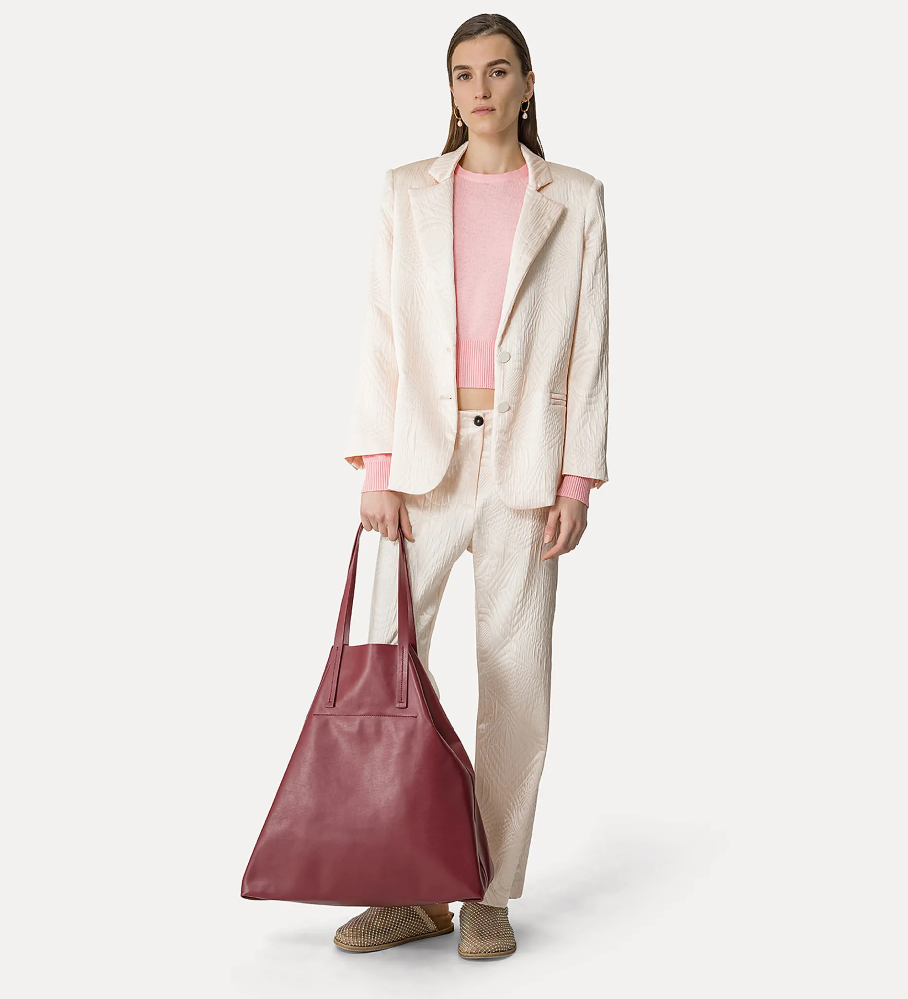 forte_forte flat mesh mule with diamanté detailing nude^ Shoes