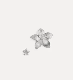 forte_forte flower–shaped silver earrings argento^ Jewels