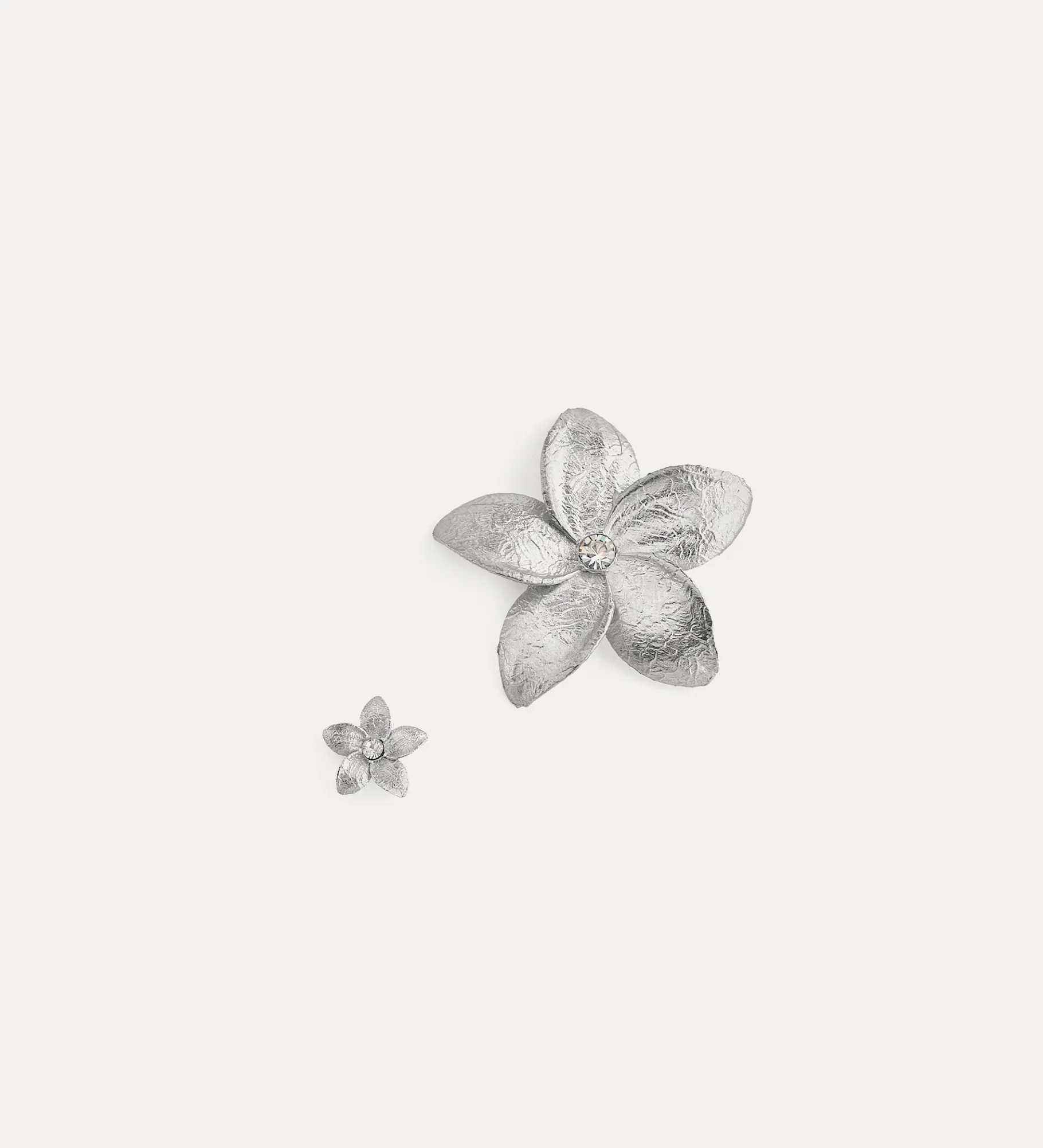 forte_forte flower–shaped silver earrings argento^ Jewels