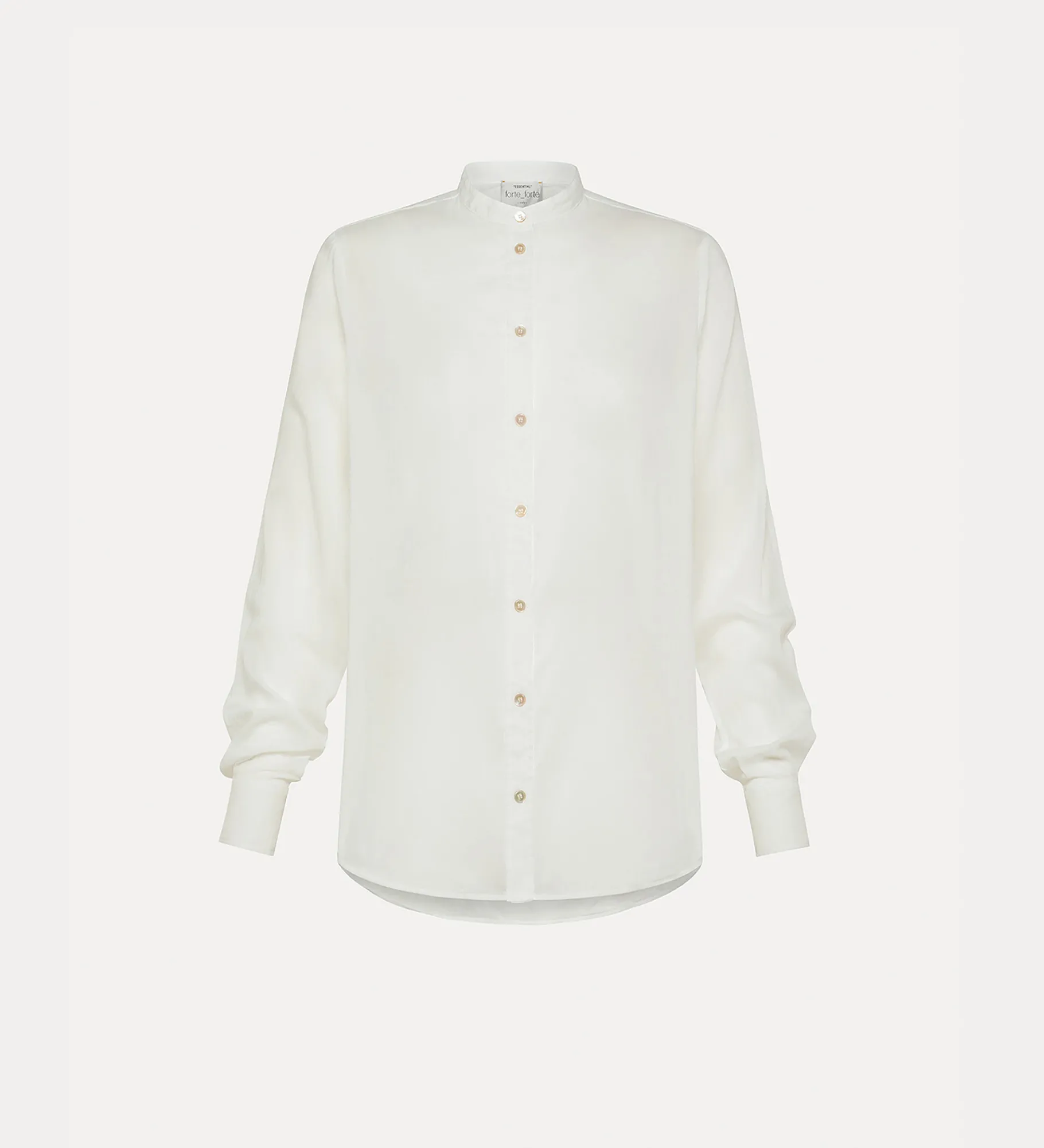 forte_forte granddad–collar pared–back shirt in voile bianco^ Shirts