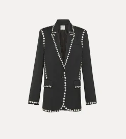 forte_forte jacket in black viscose and wool abisso^ Jackets