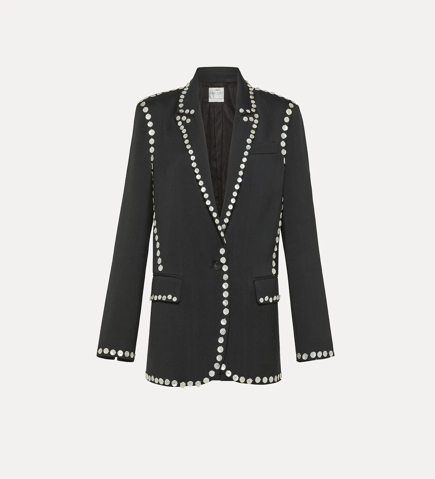forte_forte jacket in black viscose and wool abisso^ Jackets