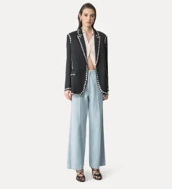 forte_forte jacket in black viscose and wool abisso^ Jackets