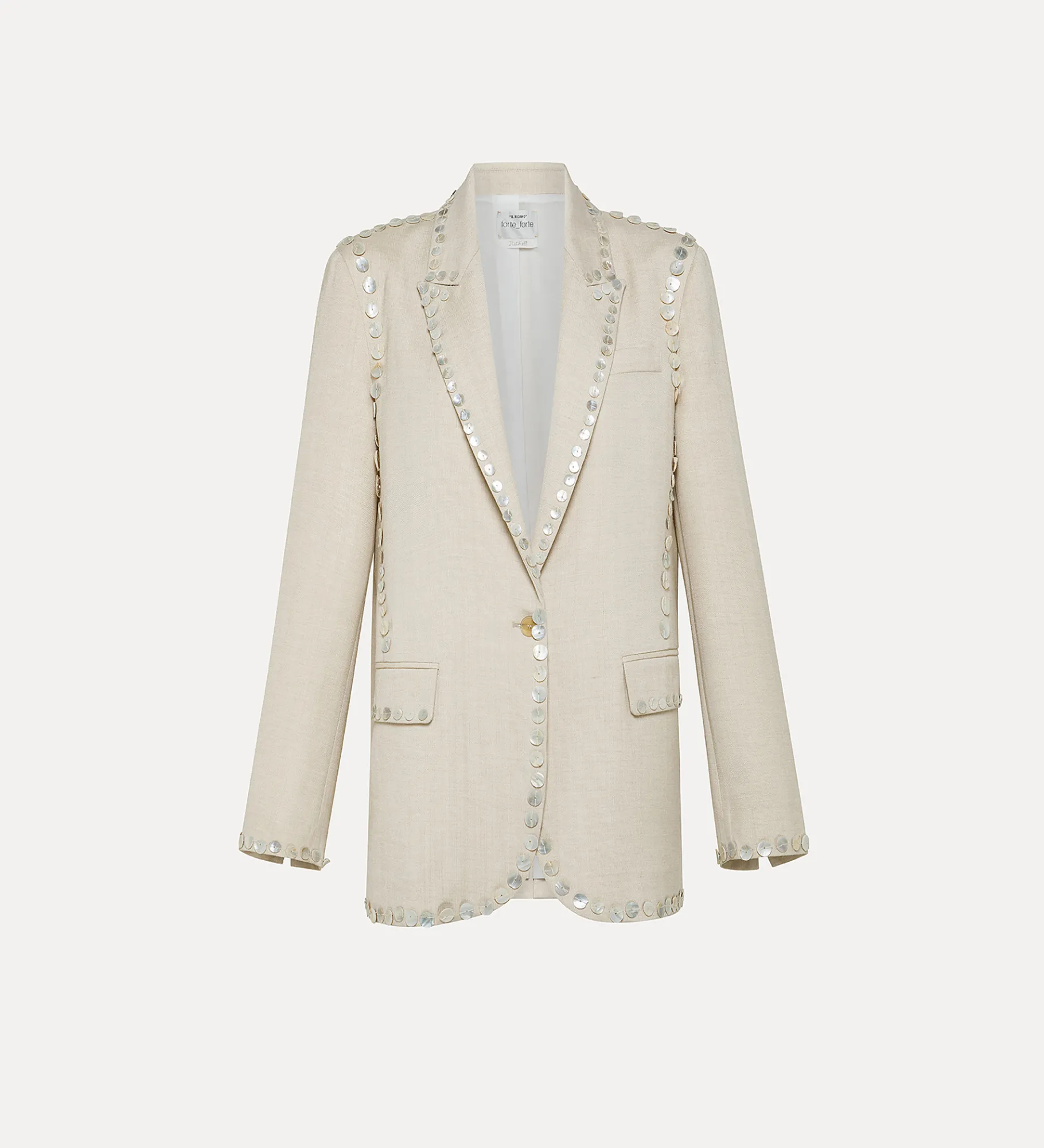 forte_forte jacket in sandy–hued viscose and wool dune^ Jackets