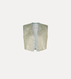 forte_forte jacquard vest with diamanté detailing twinkle^ Jackets