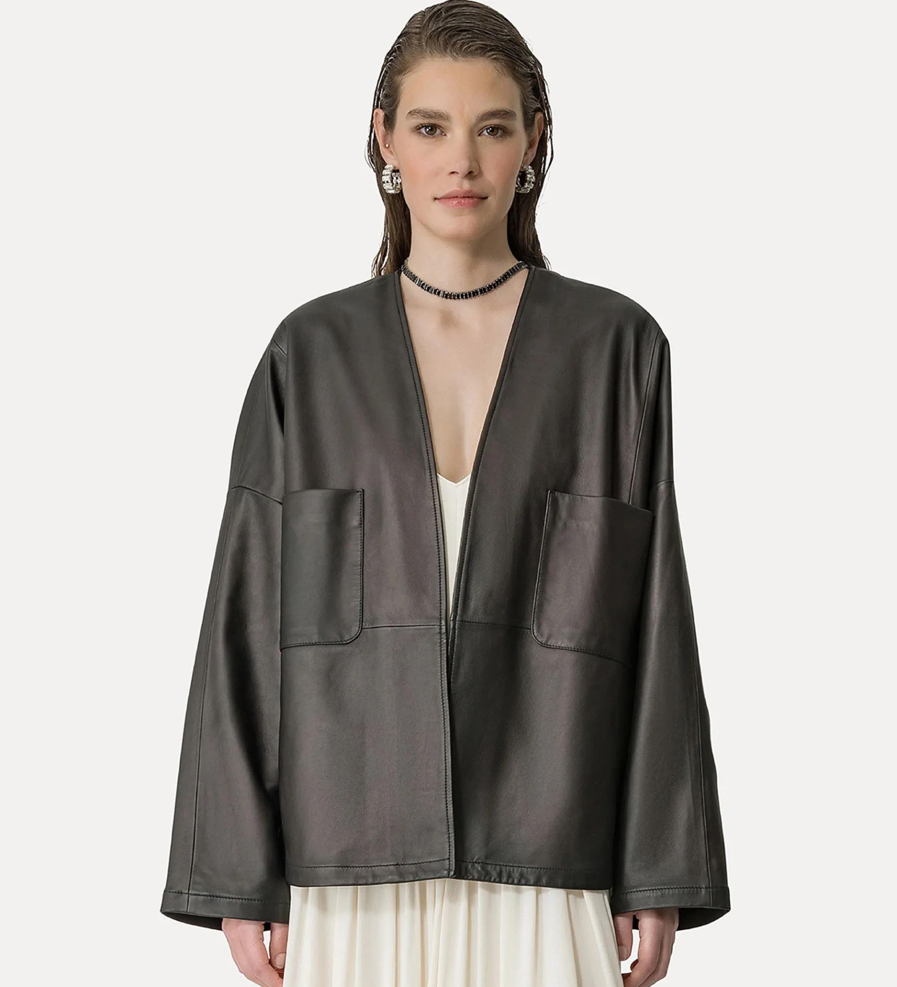 forte_forte kimono in nappa abisso^ Jackets