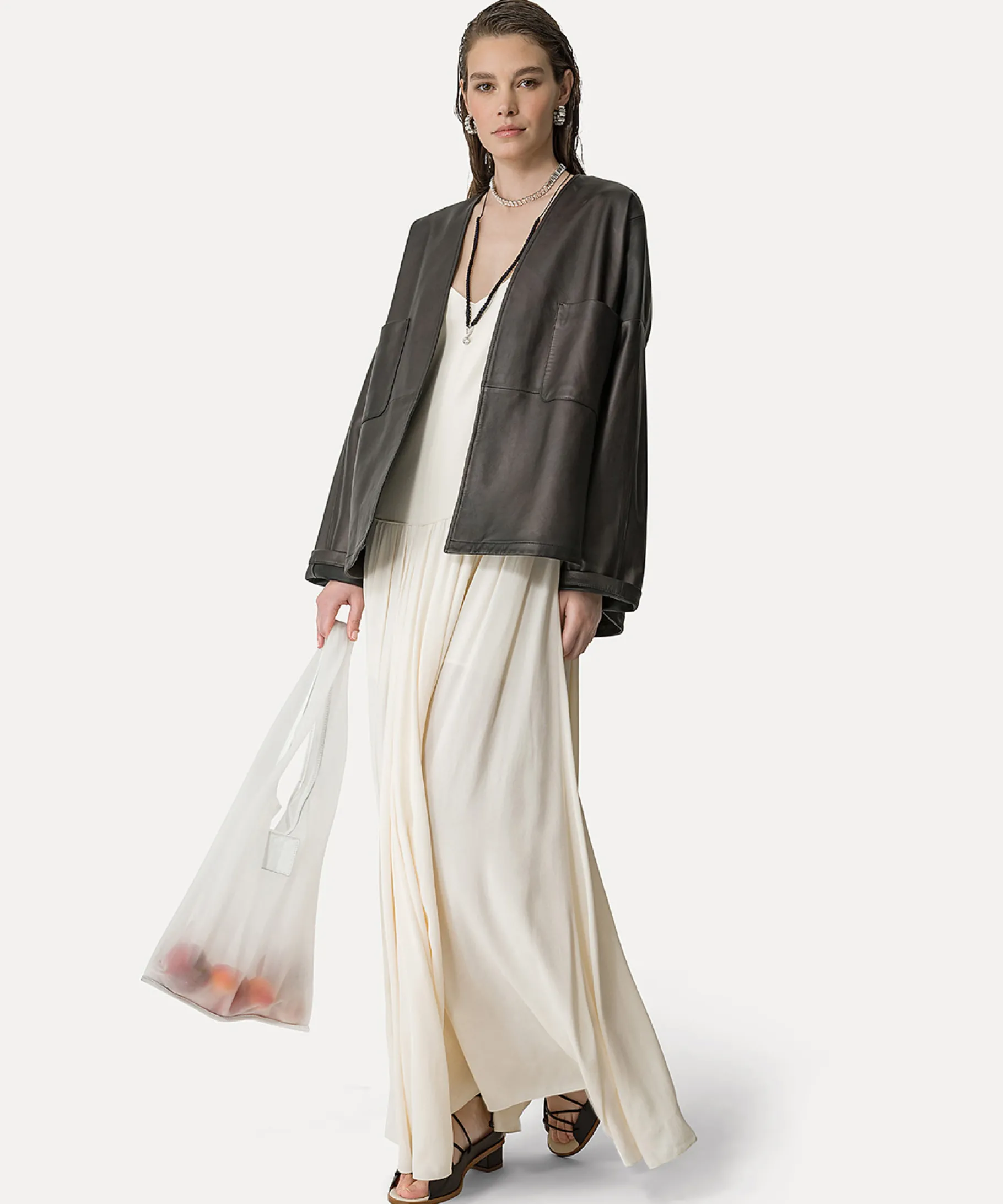 forte_forte kimono in nappa abisso^ Jackets