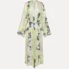 forte_forte linen and silk robe with “the secret garden” print design luce^ Coats