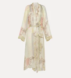 forte_forte linen and silk robe with “the secret garden” print design pesco^ Coats