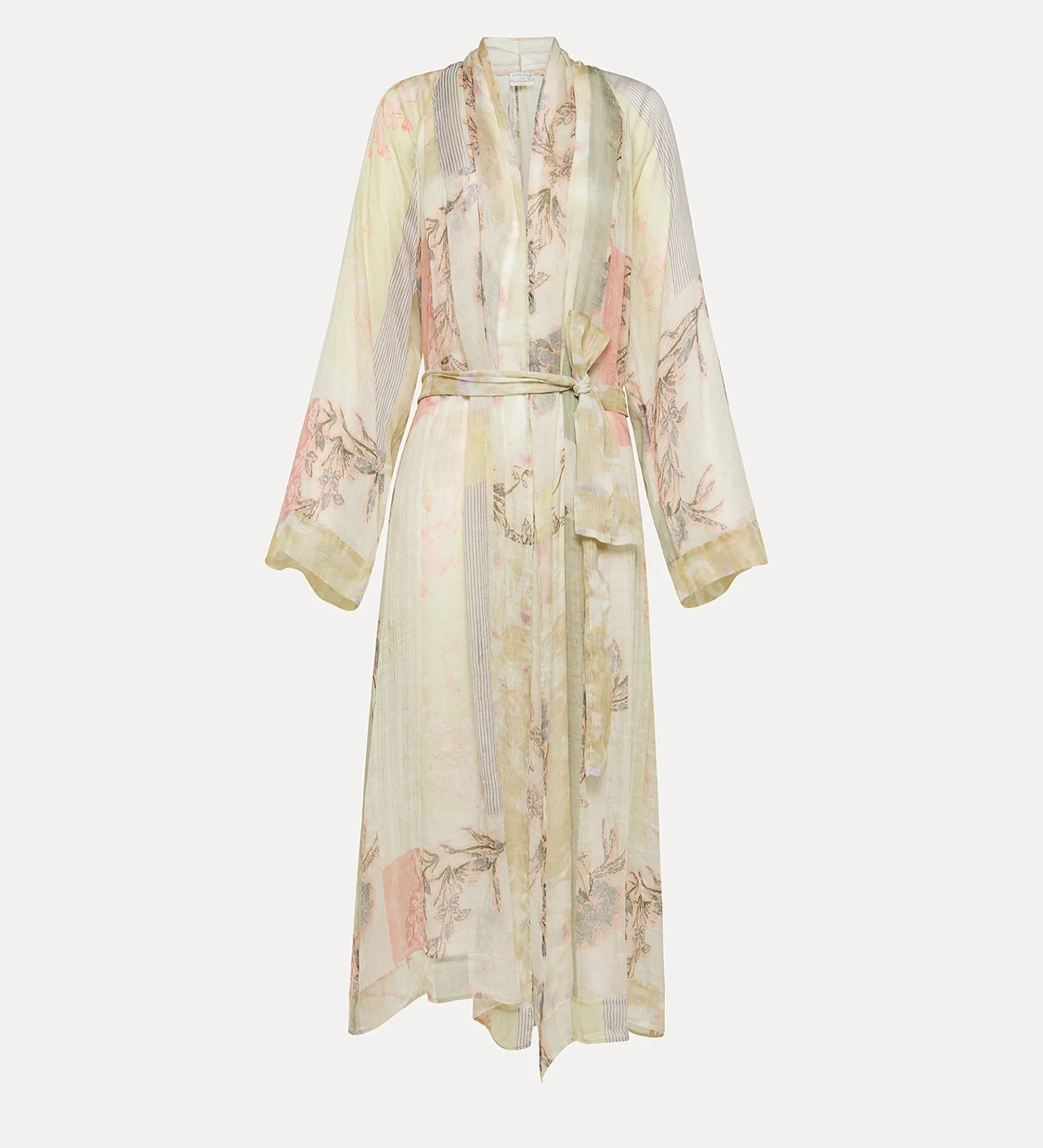 forte_forte linen and silk robe with “the secret garden” print design pesco^ Coats