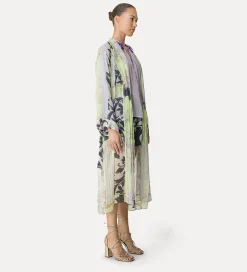 forte_forte linen and silk robe with “the secret garden” print design luce^ Coats