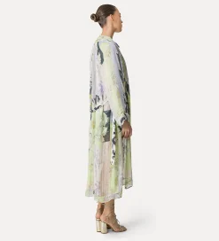 forte_forte linen and silk robe with “the secret garden” print design luce^ Coats