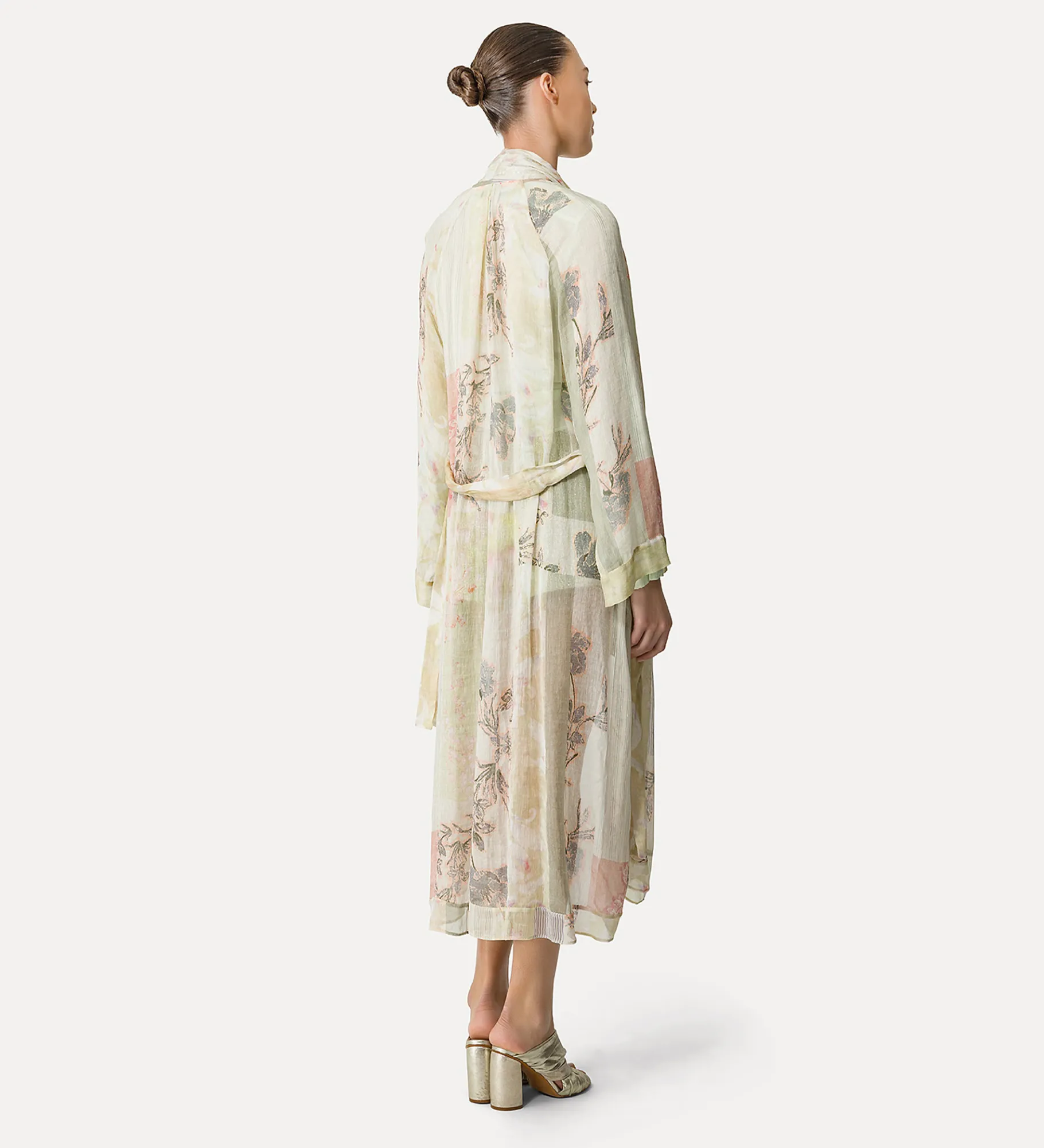 forte_forte linen and silk robe with “the secret garden” print design pesco^ Coats