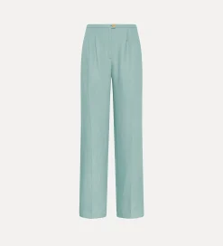 forte_forte linen trousers with pleats acqua^ Pants