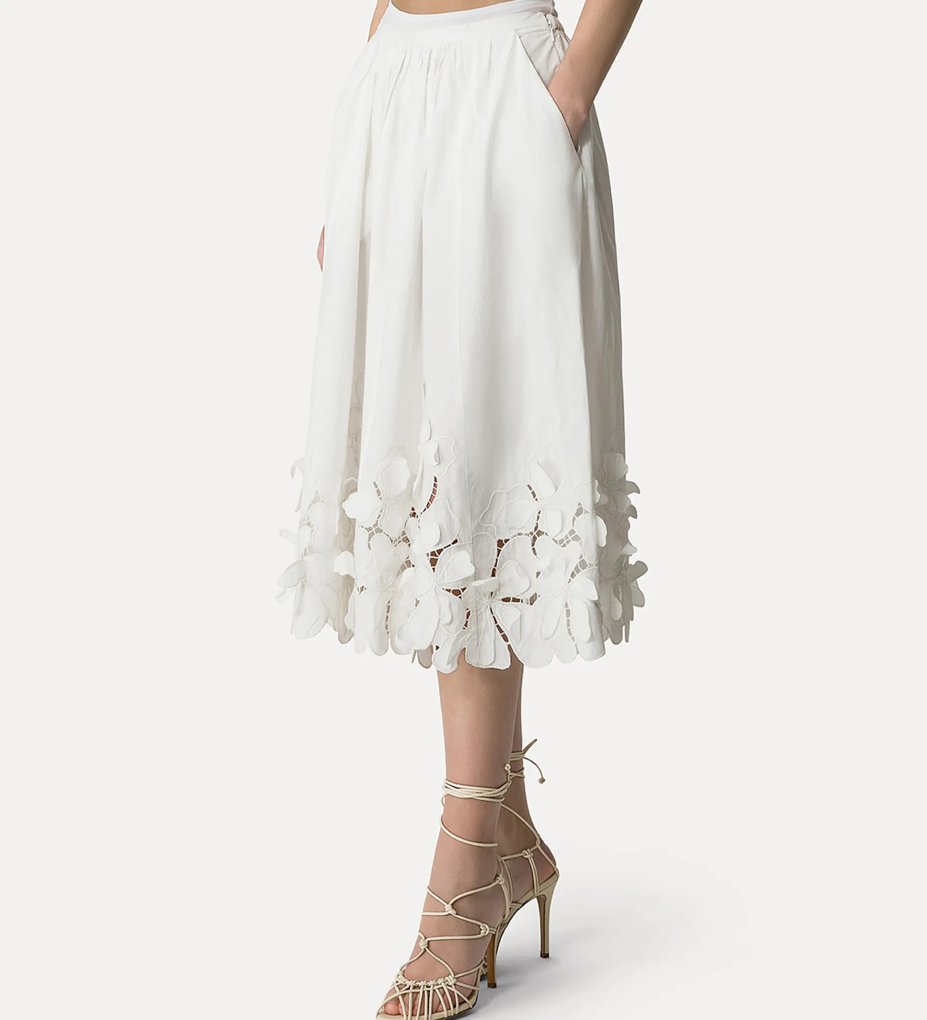 forte_forte long skirt in poplin bianco^ Skirts