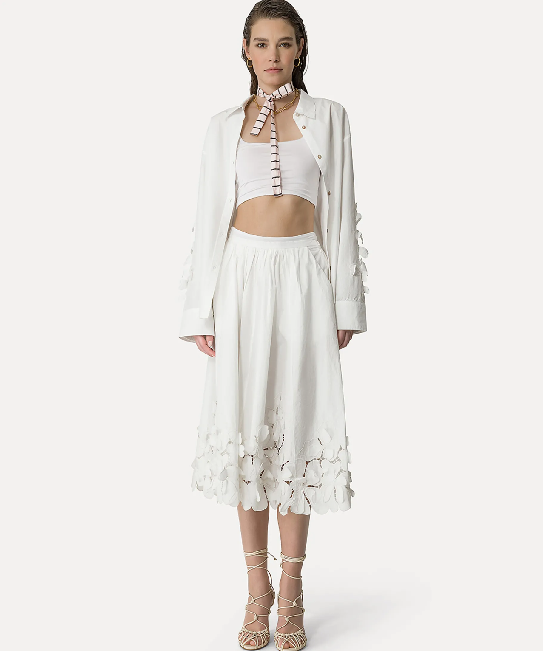 forte_forte long skirt in poplin bianco^ Skirts
