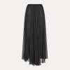 forte_forte long skirt in silk chiffon noir^ Skirts
