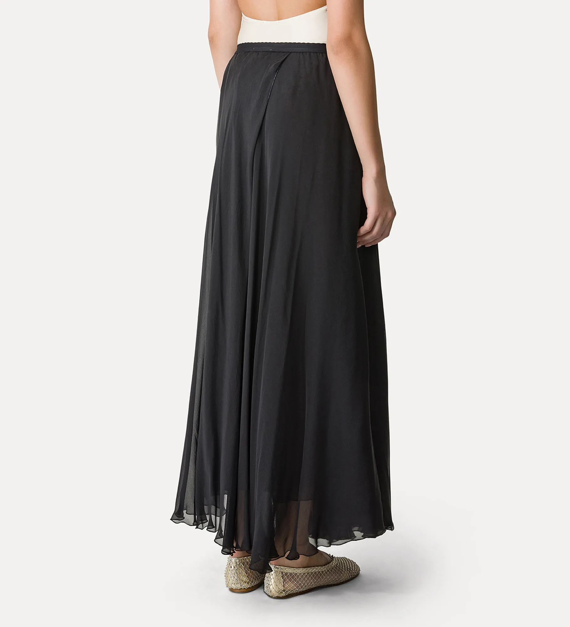 forte_forte long skirt in silk chiffon noir^ Skirts