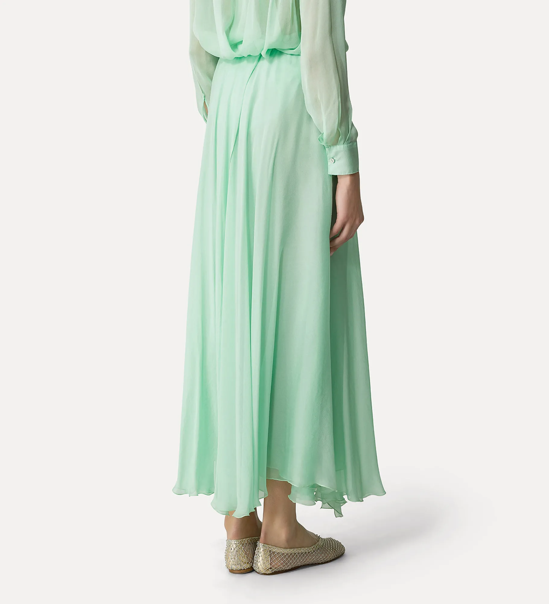 forte_forte long skirt with an elasticated waistband mint^ Skirts