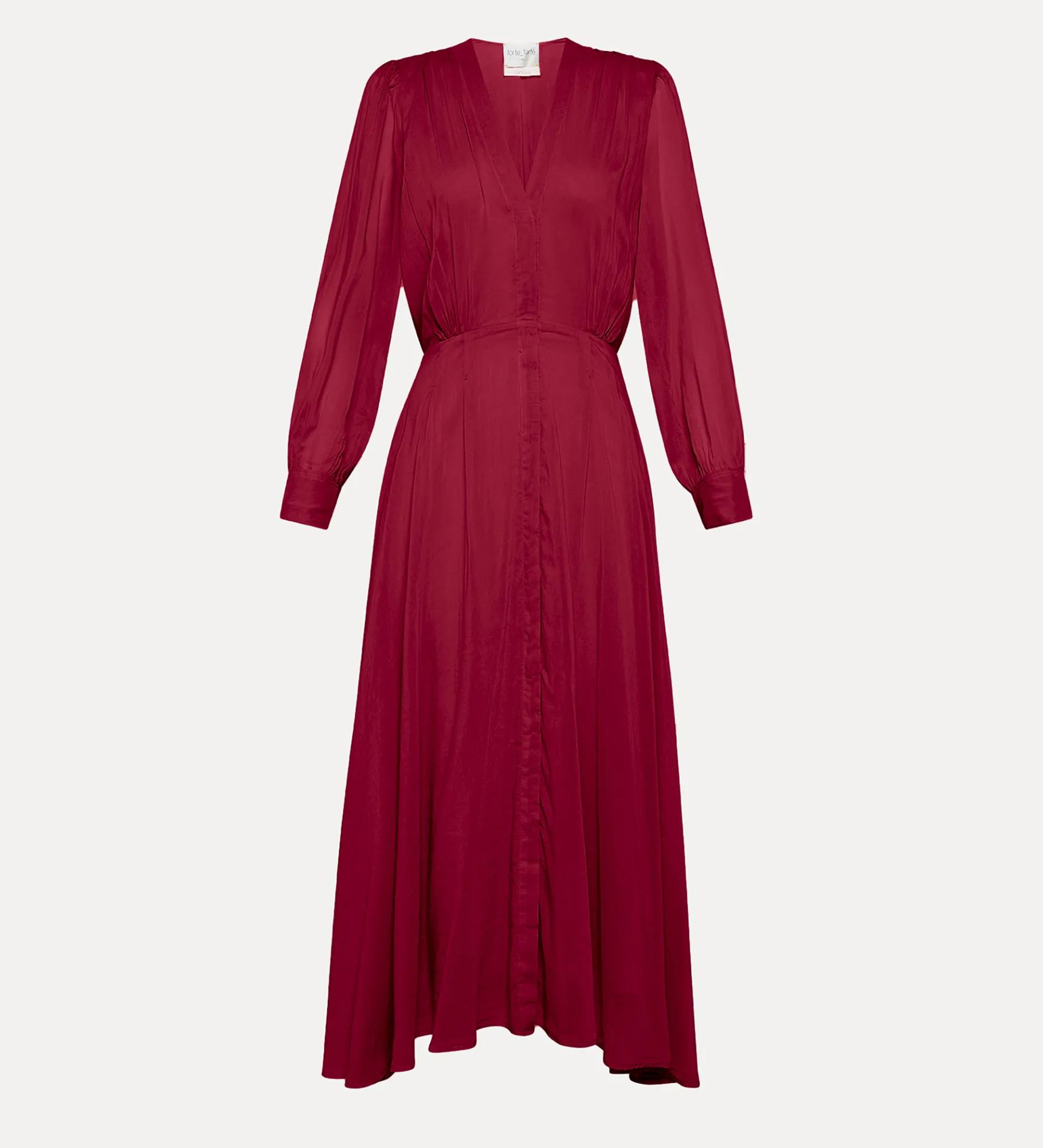 forte_forte long–sleeve dress in voile ruby^ Dresses