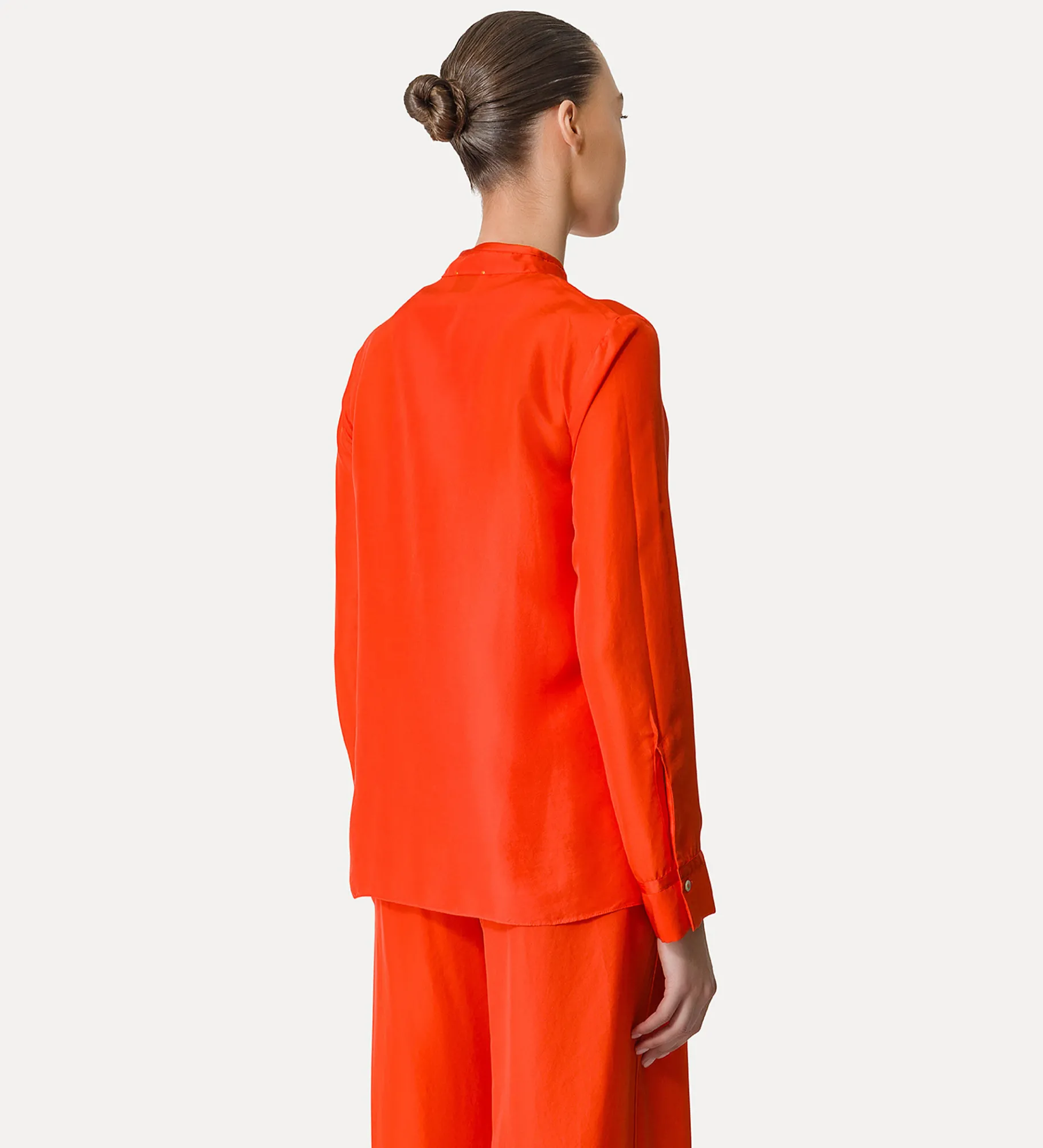forte_forte mandarin–collar shirt in silk papavero^ Shirts