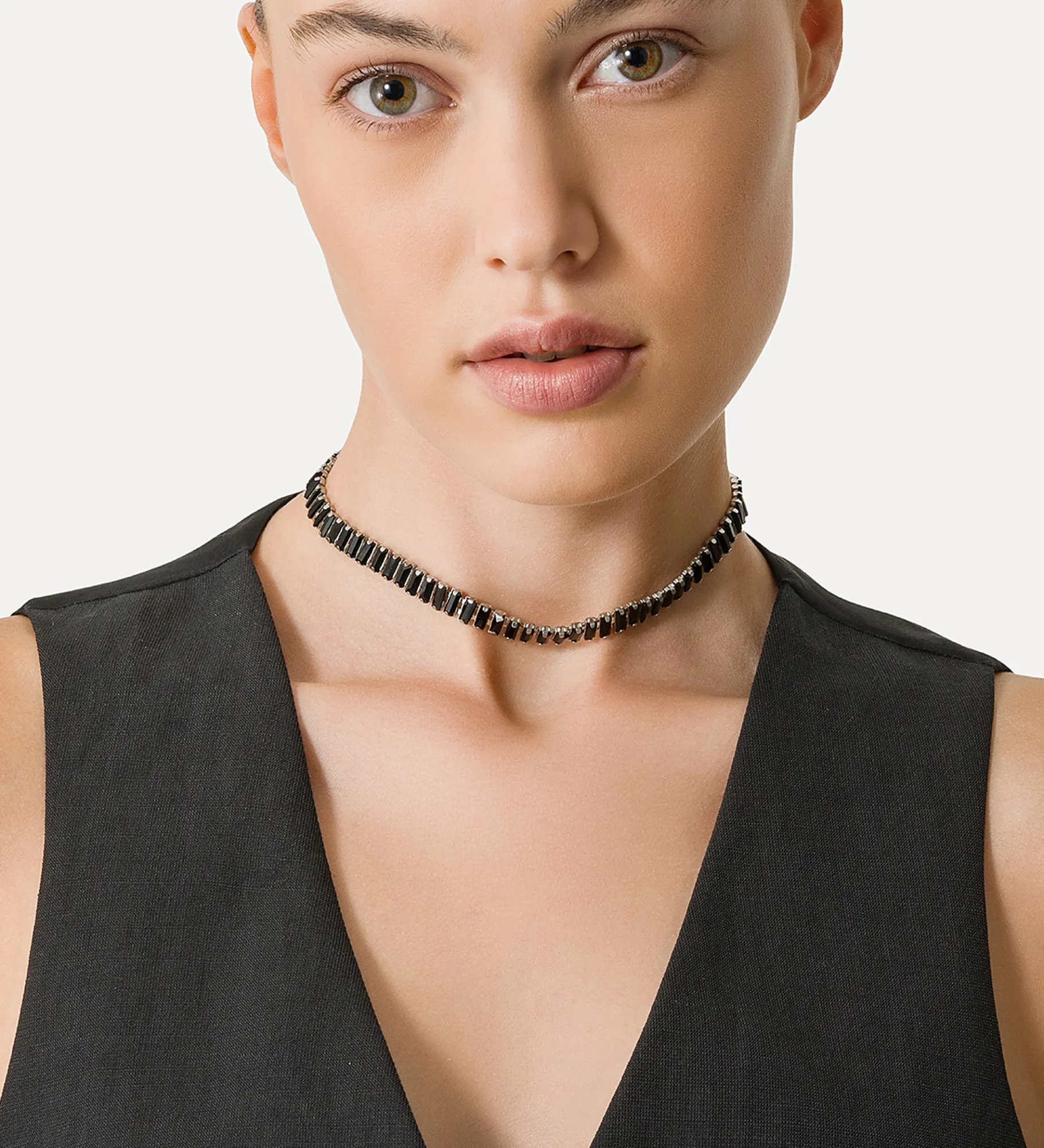 forte_forte necklace with coloured crystals nero^ Jewels