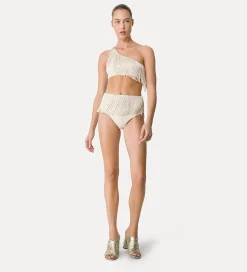 forte_forte one–shoulder top in jersey with fringing orchidea^ Beachwear And Lingerie