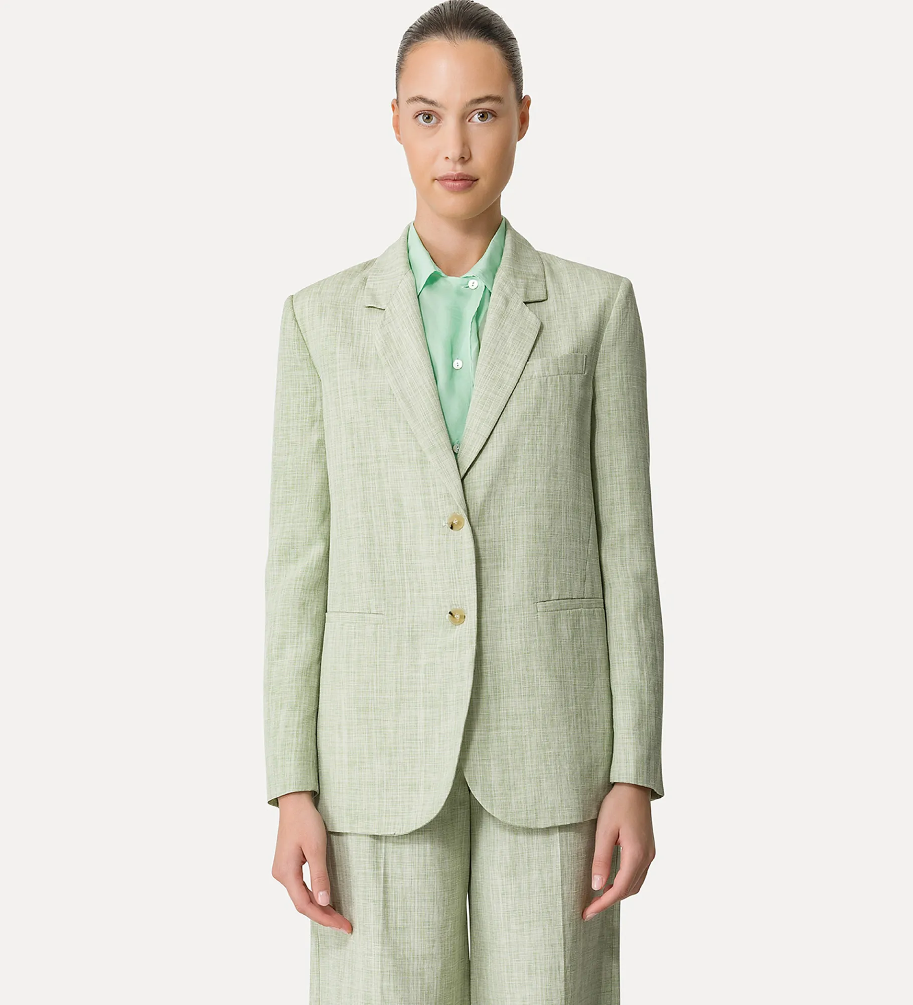 forte_forte oversized fil–à–fil jacket for women aloe^ Jackets