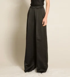 forte_forte palazzo pants in contemporary duchesse nero^ Pants