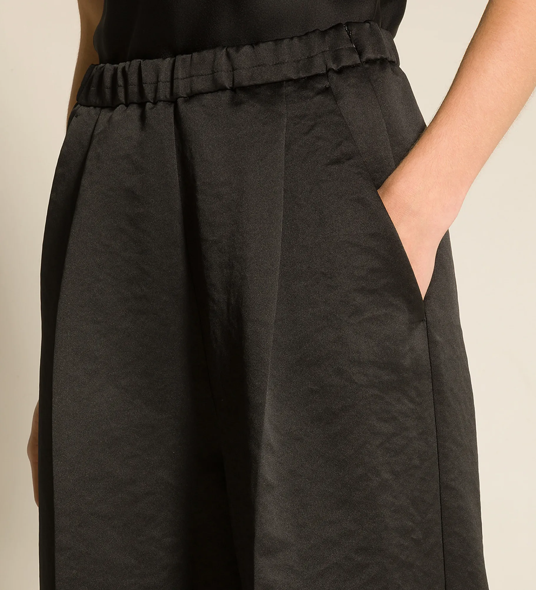 forte_forte palazzo pants in contemporary duchesse nero^ Pants