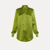 forte_forte pared–back shirt in silk satin felce^ Shirts