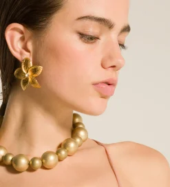 forte_forte pearl necklace in brass bronze^ Jewels