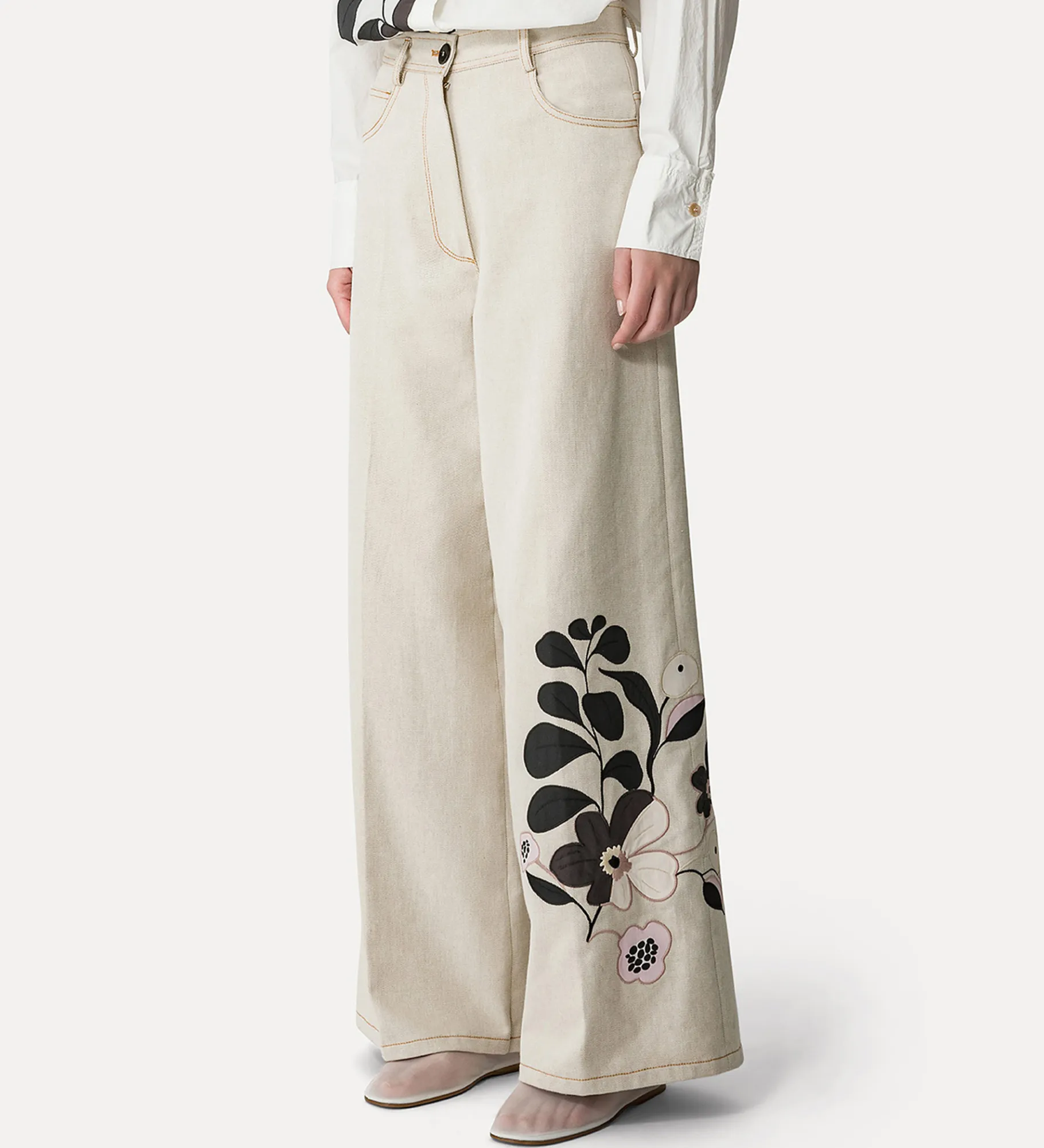 forte_forte 5–pocket cotton trousers dune^ Pants