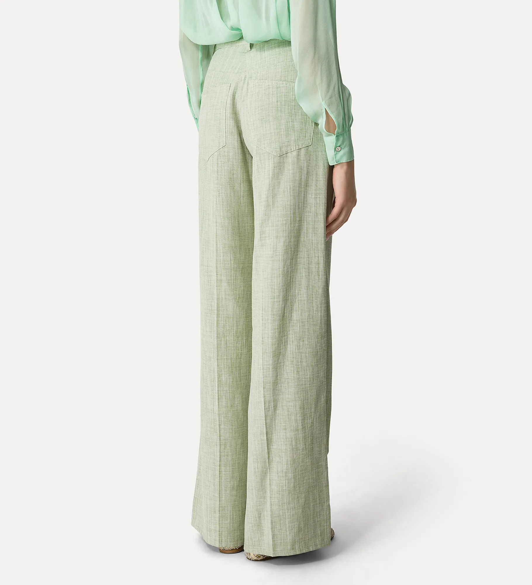 forte_forte 5–pocket fil–à–fil trousers for women aloe^ Pants