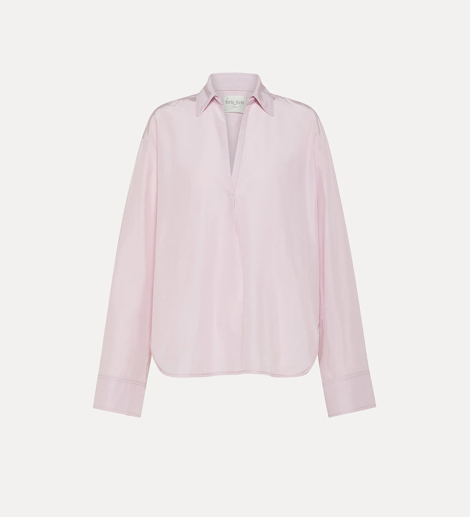 forte_forte polo shirt in taffeta oyster^ Shirts