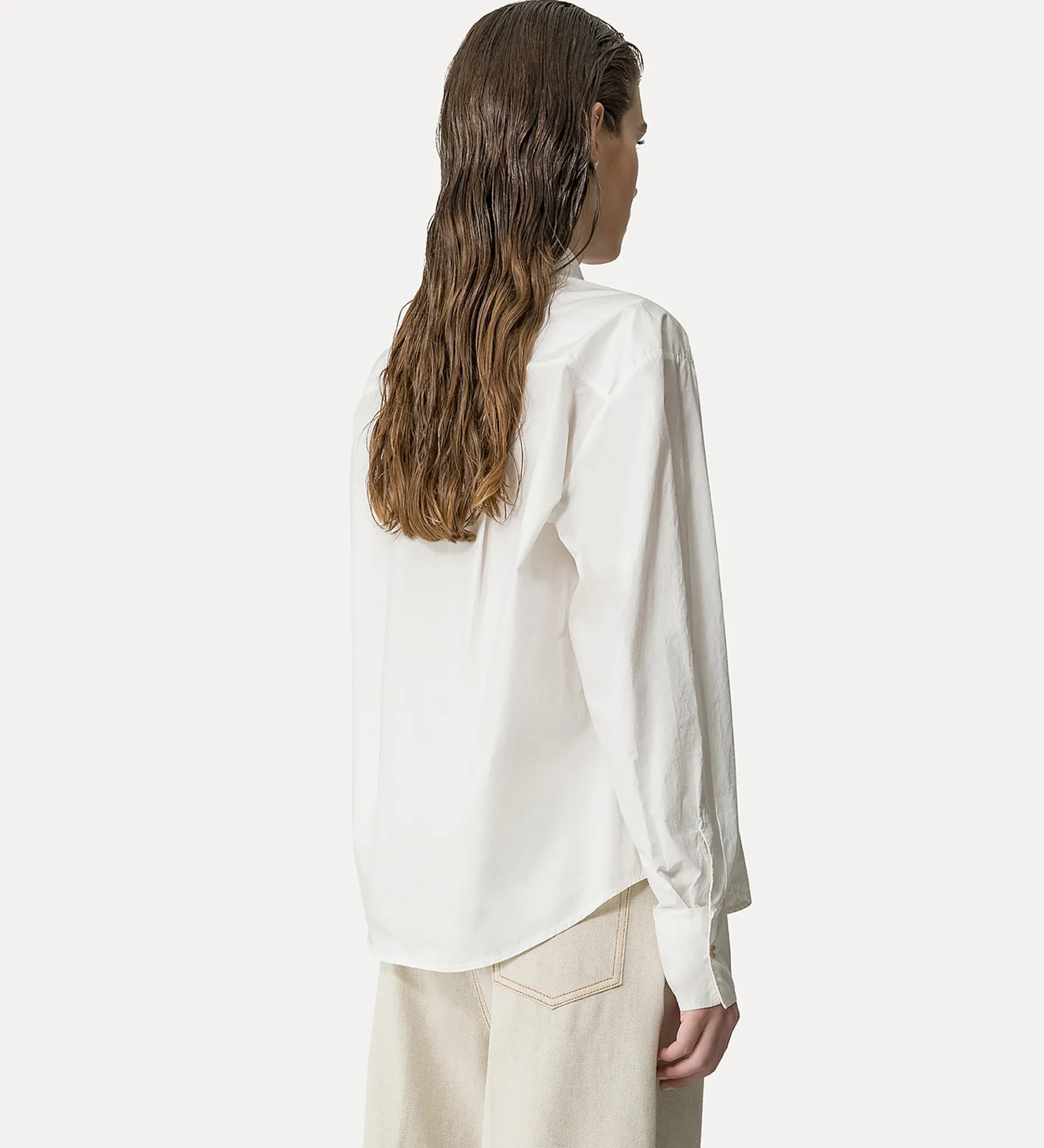 forte_forte poplin shirt with embroidered detailing oyster^ Shirts