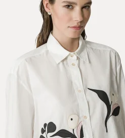 forte_forte poplin shirt with embroidered detailing oyster^ Shirts