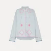 forte_forte poplin shirt with “oniric blossom” embroidered detailing rugiada^ Shirts