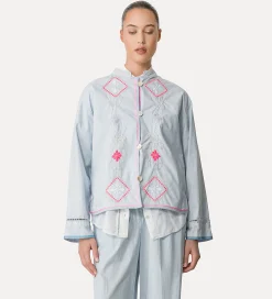 forte_forte poplin shirt with “oniric blossom” embroidered detailing rugiada^ Shirts