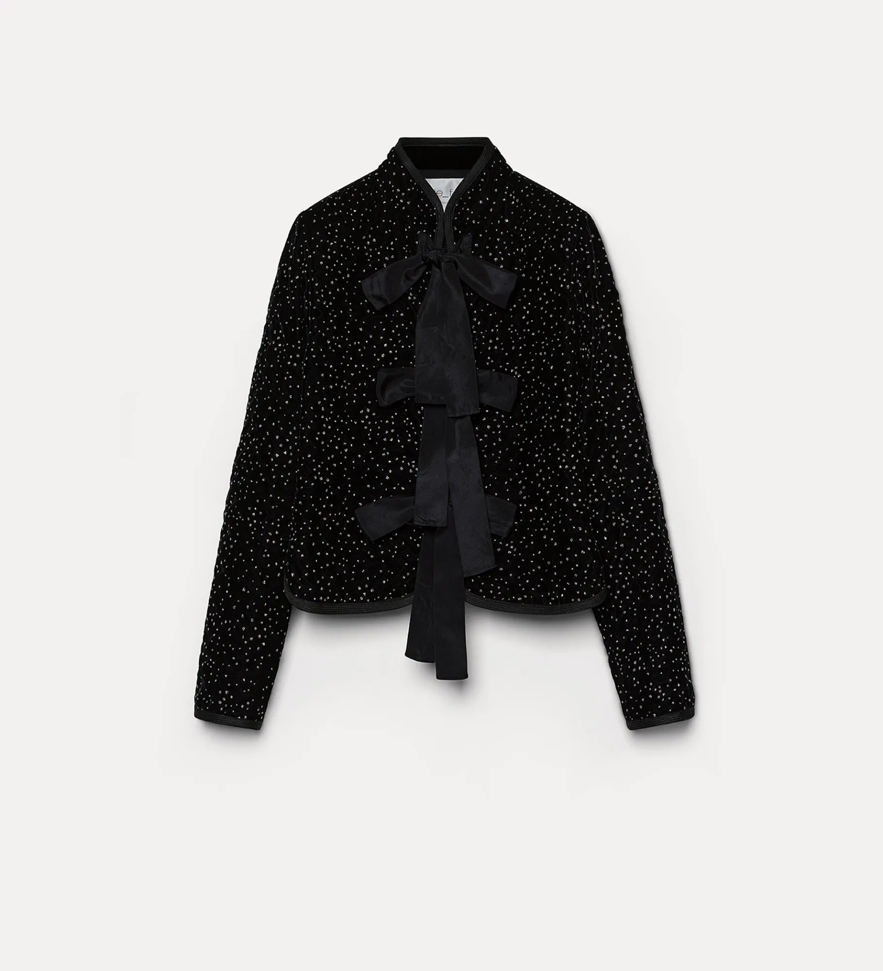 forte_forte quilted velvet jacket with glitter polka dots nero^ Jackets