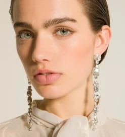 forte_forte rhinestone drop earrings crystal^ Jewels