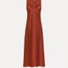 forte_forte round–neck satin dress terre^ Dresses